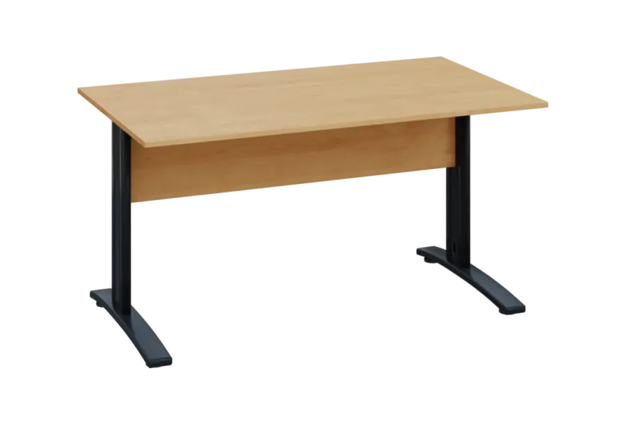 EPK 18 - 14 stůl kancelářský, kovová podnož černá, deska 18 mm, široký 1400 mm, javor horský